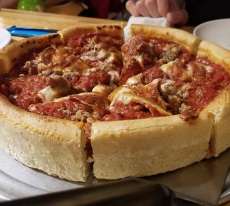 Deep Dish Chicago Style Meat Lovers Pizza