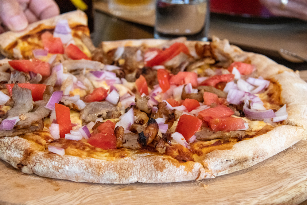 A Gyro Pizza as Served in Athens, Greece