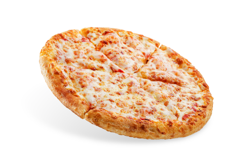 Pizza,With,Cheese,And,Tomato,Sauce,Isolated.,Toning.,Selective,Focus