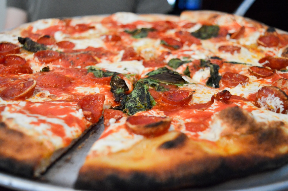 Pepperoni pizza from Grimaldi's Pizzeria near Brooklyn Bridge