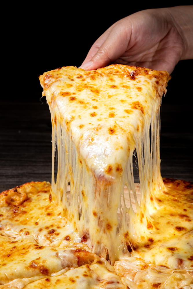Cheese on pizza