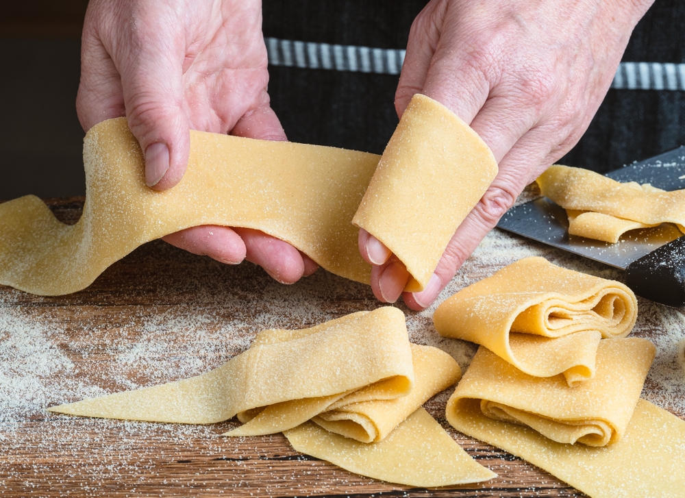 Semolina flour on pasta